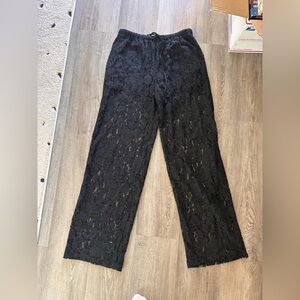 Zara Black Lace Wide Leg Pants
